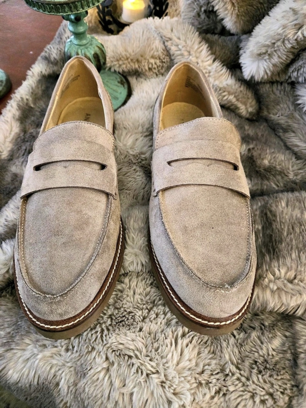 Anne Klein Emmylou Suede Loafer in Tan Used Condition